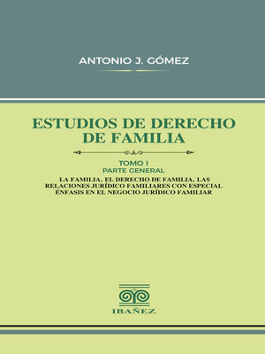 cover image of Estudios de derecho de familia. Tomo I